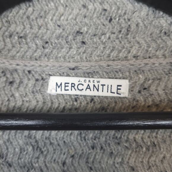 J. Crew Mercantile Women's Cardigan Large Grey Lambs Wool Peasant Lagenlook Boho - Picture 4 of 11